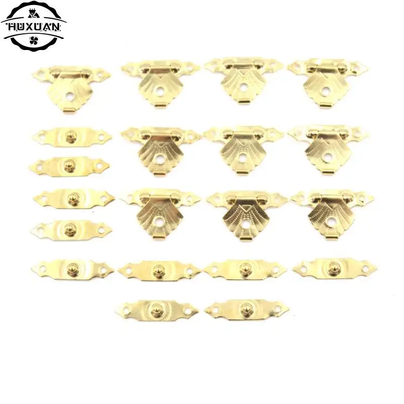 10pcs Jewelry Gift Box Decorative Hasp Latch Mini Antique Iron Sheet Wooden Case Hasp Home Finuture Buckle Clasp Lock No Screws furniture hardware jewelry box hasps decorative latches buckle clamp