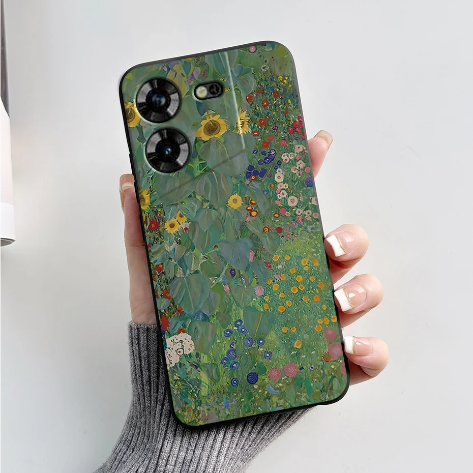 Stylish Black Silicone Phone Case with Pattern - Slim and Soft  Cover