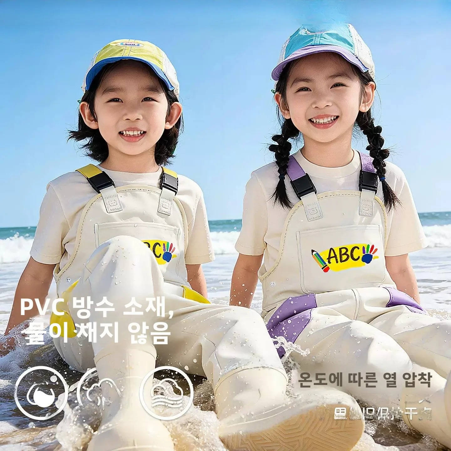 어린이용 방수 작업복 - 계곡 탐험, 물놀이, 해산물 채집, 해변 낚시, 야외 활동에 적합