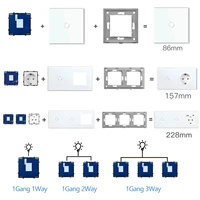 BSEED Wifi 1/2/3Gang Touch Smart Switches Function Parts Tuya Smart Life App Compatible EU Socket Glass Front Panels Spare Parts - Image 2
