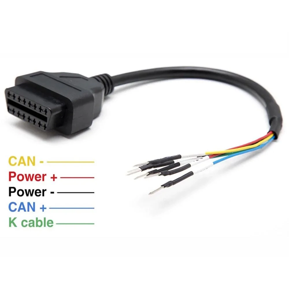OBD2 Female K Line Jumper Tester 16pin Connector OBD  Can Line Universal Diagnostic Cable K+CAN OBD2 Cable for Car Truck