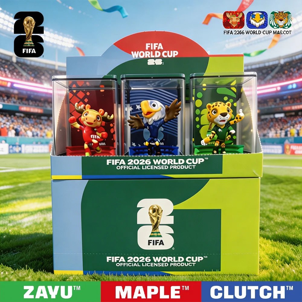 FIFA Official Licensed 2026 World Cup Mascot 3-Piece Collectible Set, Fan Memorabilia - Maple & Zayu & Clutch / 6cm/2.36in 6QCB
