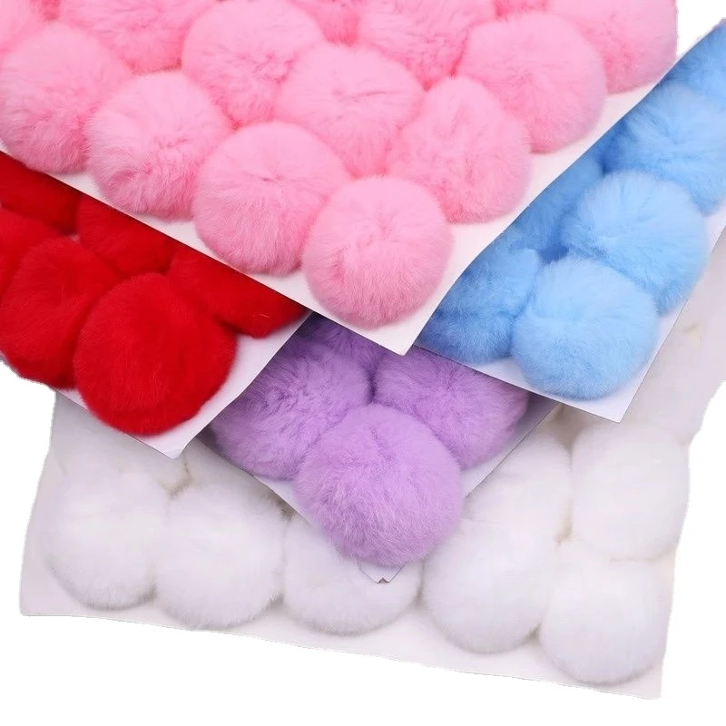 Rex Rabbit Fluffy Plush Fur Pompom Balls 6cm 8cm Soft Pompones DIY Pom Poms  Kids Toys Wedding Decor Sewing Craft Supplies Gifts - AliExpress