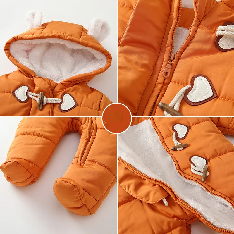 Boys Snow Infant Baby Girls Boys Winter Romper Coats Hooded Newborn Snowsuit Jumpsuit Down Coat Jackets Jumpsuit Bodysuit