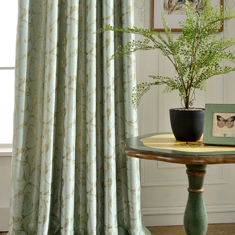 

Curtain shade green garden wind fresh living room curtain bedroom curtain