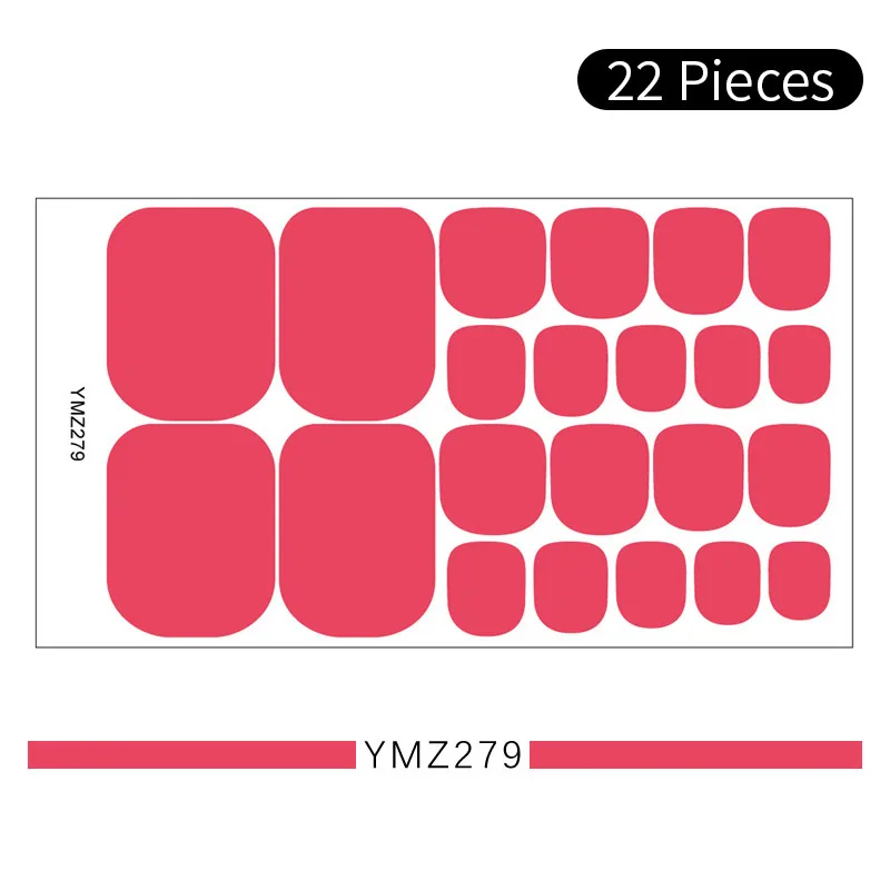 White Toe Nail Sticker Wraps Adhesive Decals Toenail Polish Strips DIY Foot Decals Manicure Full Cover Foot Stickers