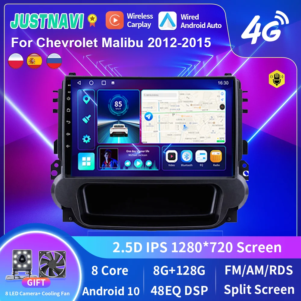 

JUSTNAVI Car Radio for Chevrolet Malibu 2012 2013 2014 2015 Android Multimedia Player Navigation Carplay Stereo Receiver Carplay