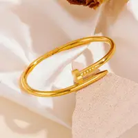 RAKOL Simple 316 Nail Light Luxury Titanium Steel Jewelry Women's High Quality Bracelet Multi Functional Non-fading Hand Jewelry 5