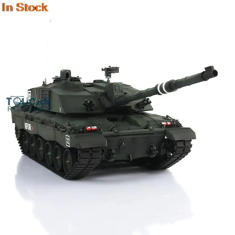 1/16 Heng Long Dark Green 7.0 Upgrade Challenger II RTR RC Tank 3908 Metal Tracks Gearbox Infrared Function BB Shooting TH17747 4