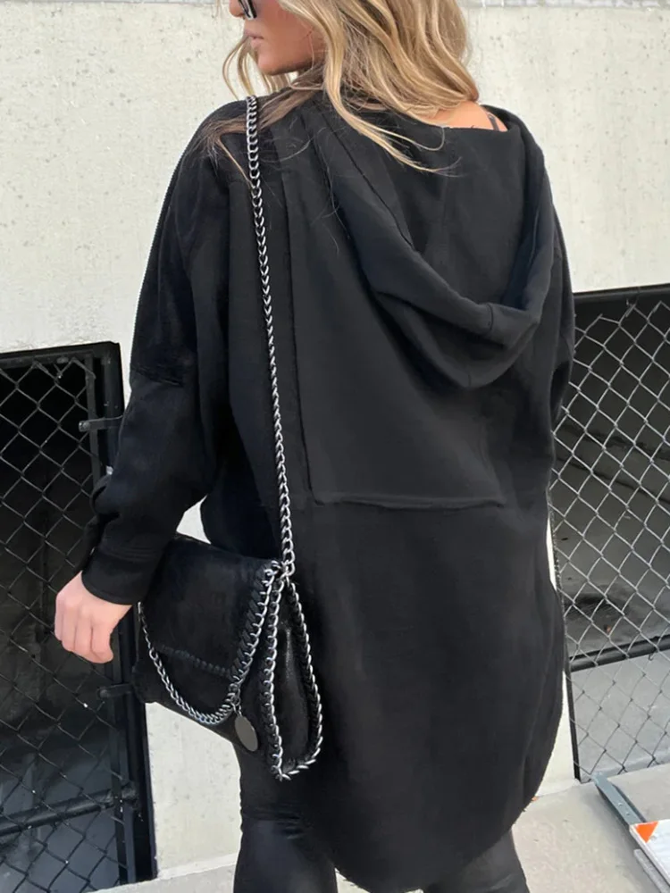 2023 Loungewear Fashion Women Hoodies Autumn Winter Patchwork Long Sleeve Pocket Hooded Ladies Pullovers Streetwear Dropshipping