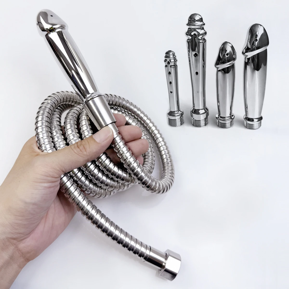 ABS anal vaginal douche Conversion head outdoor use butt flush multi-function enema plug-in shower sex toys 1Pcs