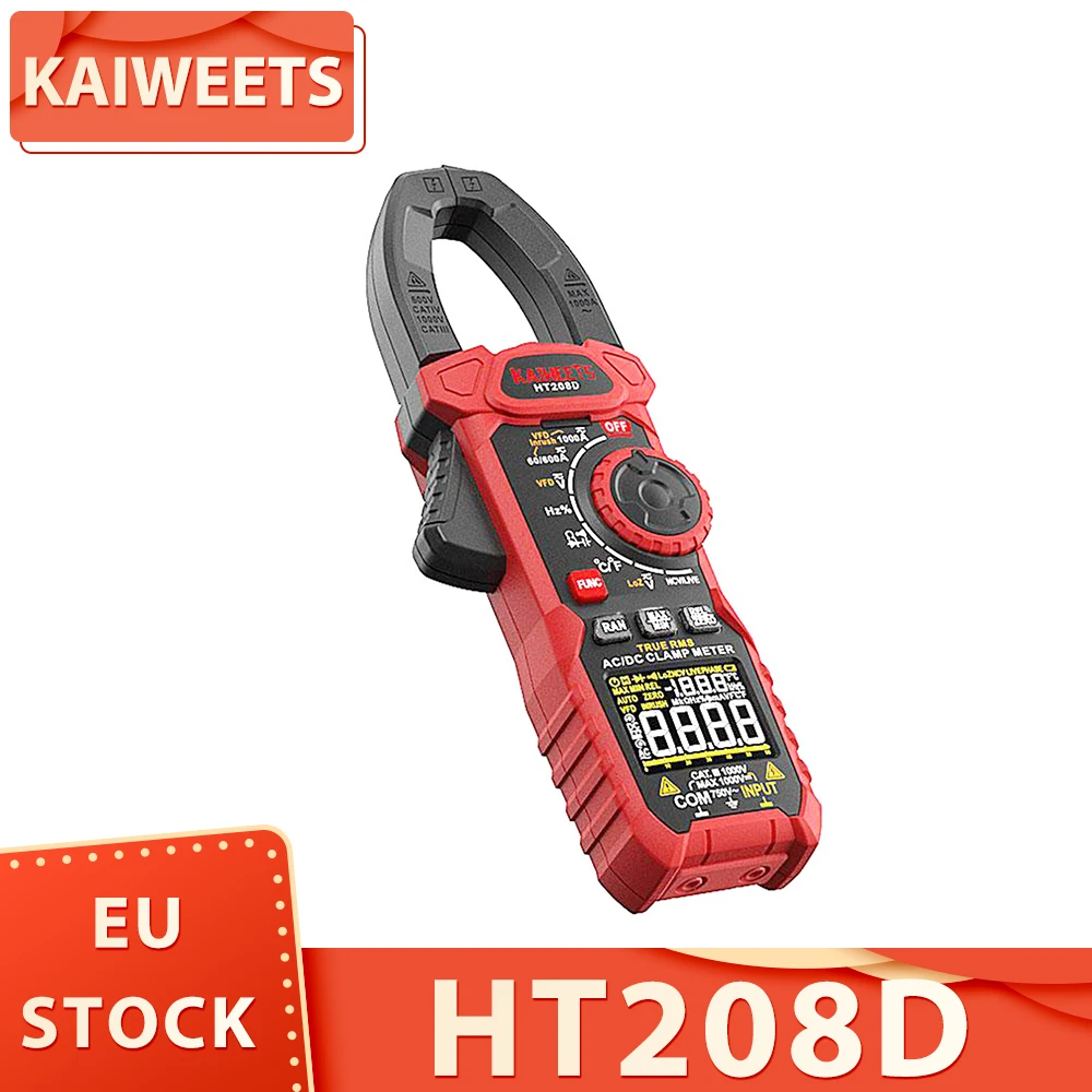 Kaiweets Ht208D Pinza Amperometrica Inrush, Sensore Ncv, Tester Per Prese Elettriche Gfci, Capacità Di Test Del Filo Vuoto E Del Filo Vivo Ncv