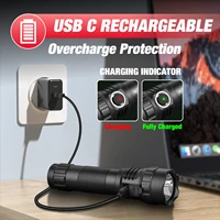 פנס טקטי UltraFire UF3 3 מצבים פנס משטרתי עוצמתי 1200 לומן עם נרתיק לחגורה מנורת LED נטענת USB C 21700 4