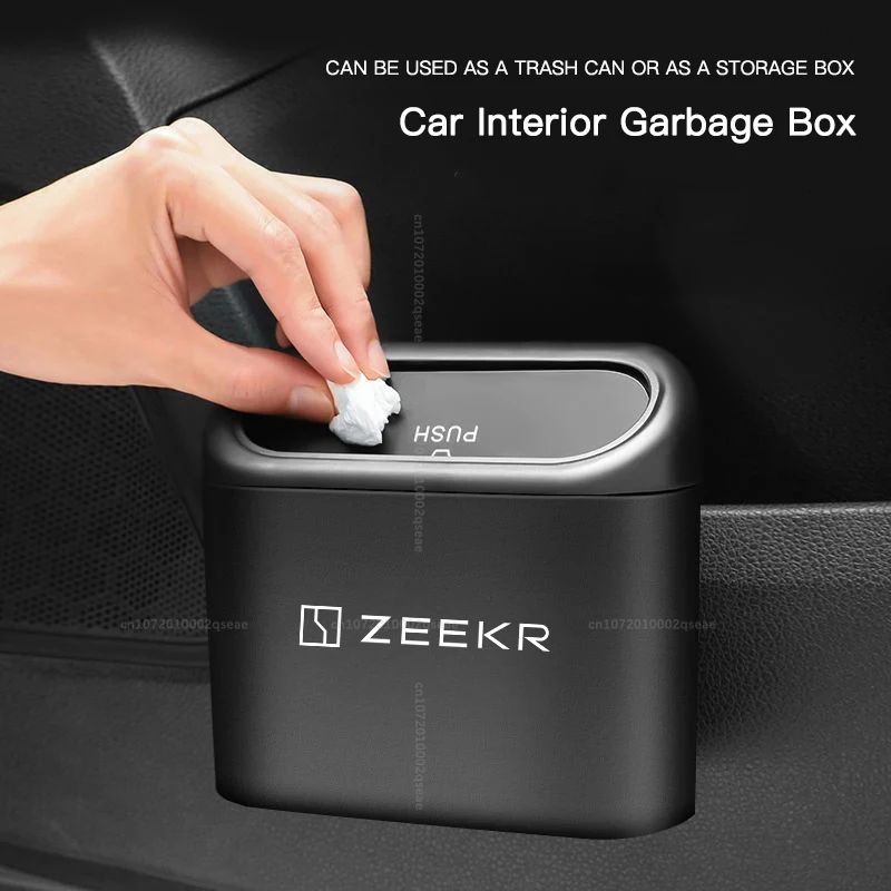 Car trash can storage box Car Pressing Type trash can For ZEEKR X 001 009 ZEEKR 001 009 Auto Accessories