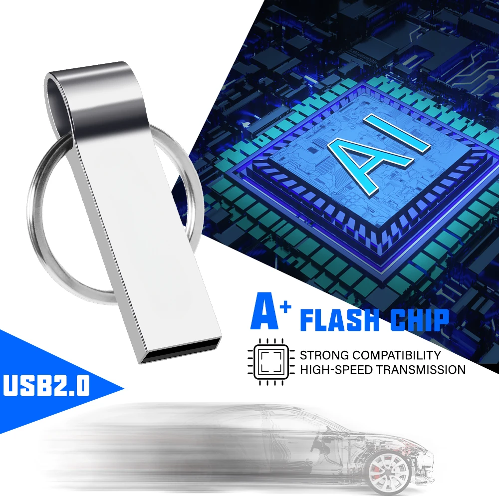 Metal USB 2.0 Flash Drive 128GB 64GB 32GB 16GB 8GB Key Ring Pen Drive Creative Gift for Computer U Disk usb flash drive flash drive