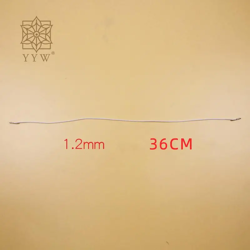 100pcs/Lot 1.20mm Iron White Cord Elastic Thread Length Approx 36 Cm For Strap String Cordon Shoelace Sewing Jewelry Accessories