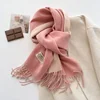 Double-Sided Faux Cashmere Scarf Women's Winter Warm Couple High-End Feelings Medium-Length Neck Warmer Pure Color Versatile Sha