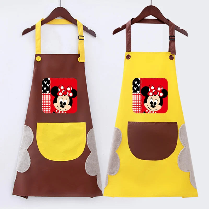 Apron female fashion cute Japanese kitchen household waterproof oil proof household cooking work adults men