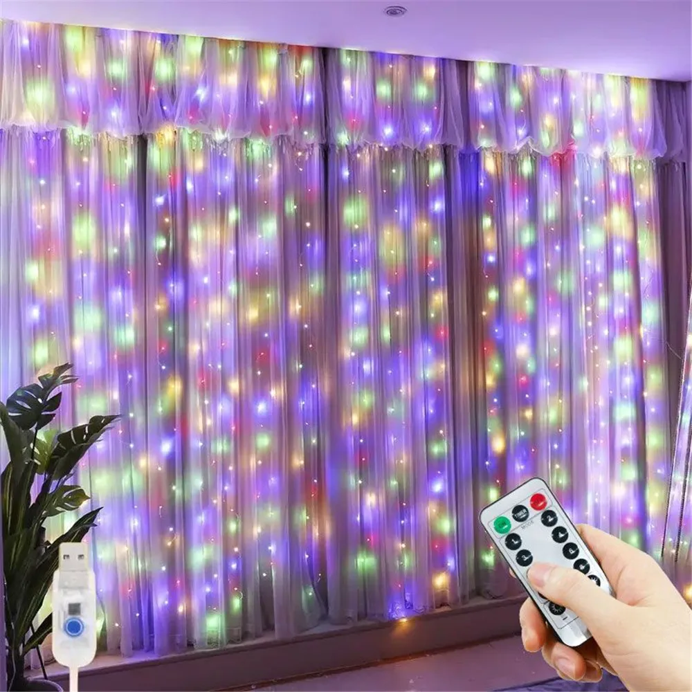 Enchanting LED Curtain Fairy Lights - Indoor/Outdoor Waterproof Garland Decoration
