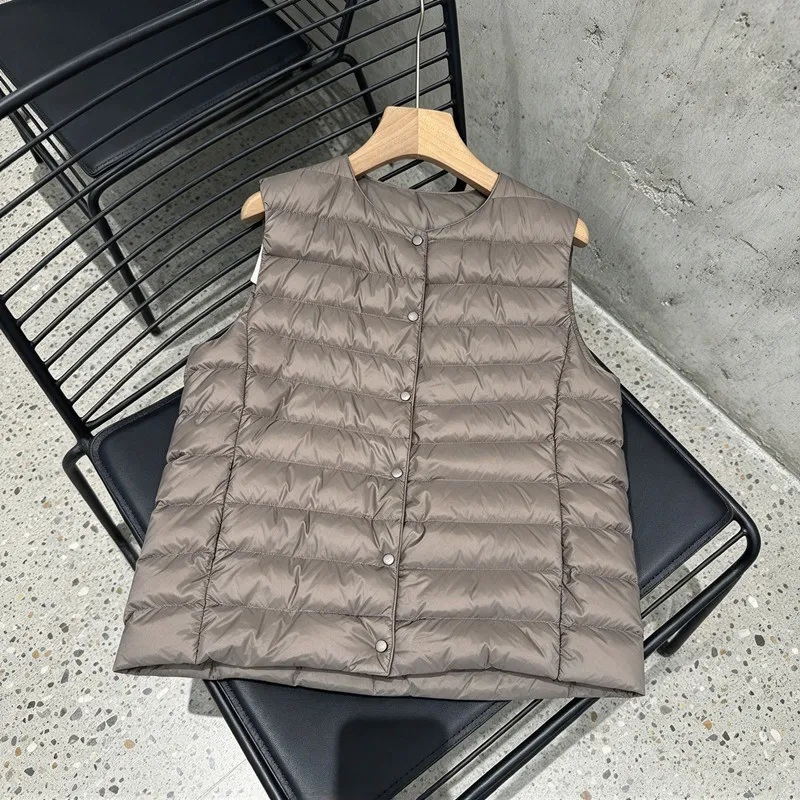 Female 90% White Duck Down Ultra Lightweight Packable Warm Down Liner Vest 2026 New Women Sleeveless Puffer Jacket