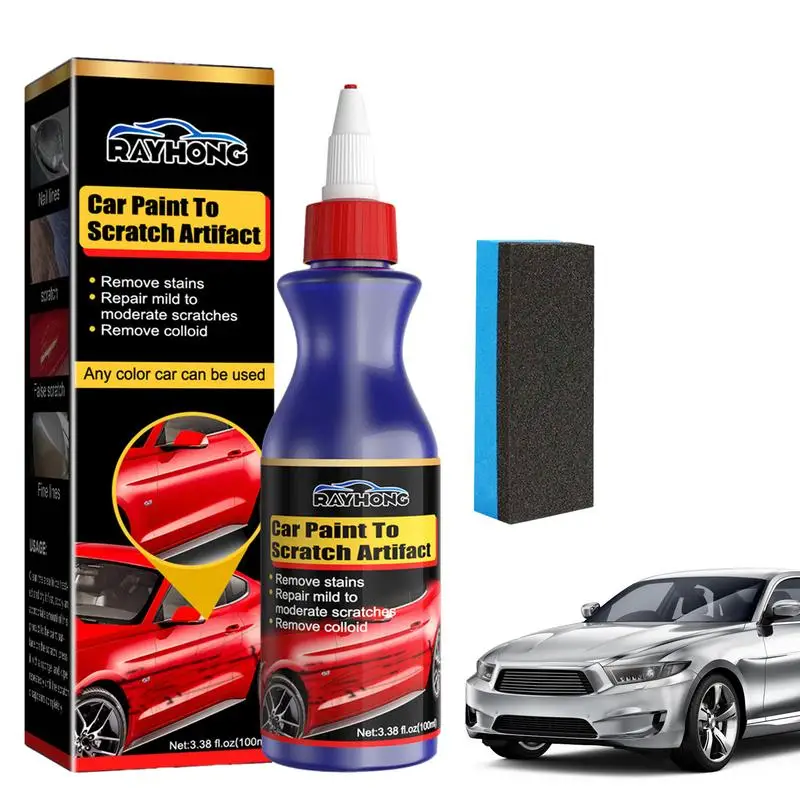 

100ml Car Paint Scratch Repair Paste Waterproof Mending Painting Pen Small Blue Paint agent With Sponge For Cars Auto Truck