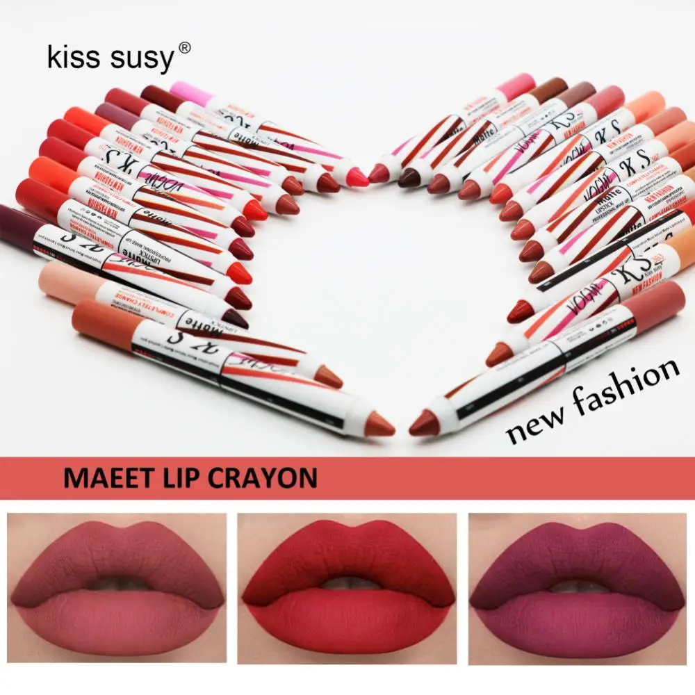 24color Velvet Matte Lipstick Pen Waterproof Lasting Nonstick Cup
