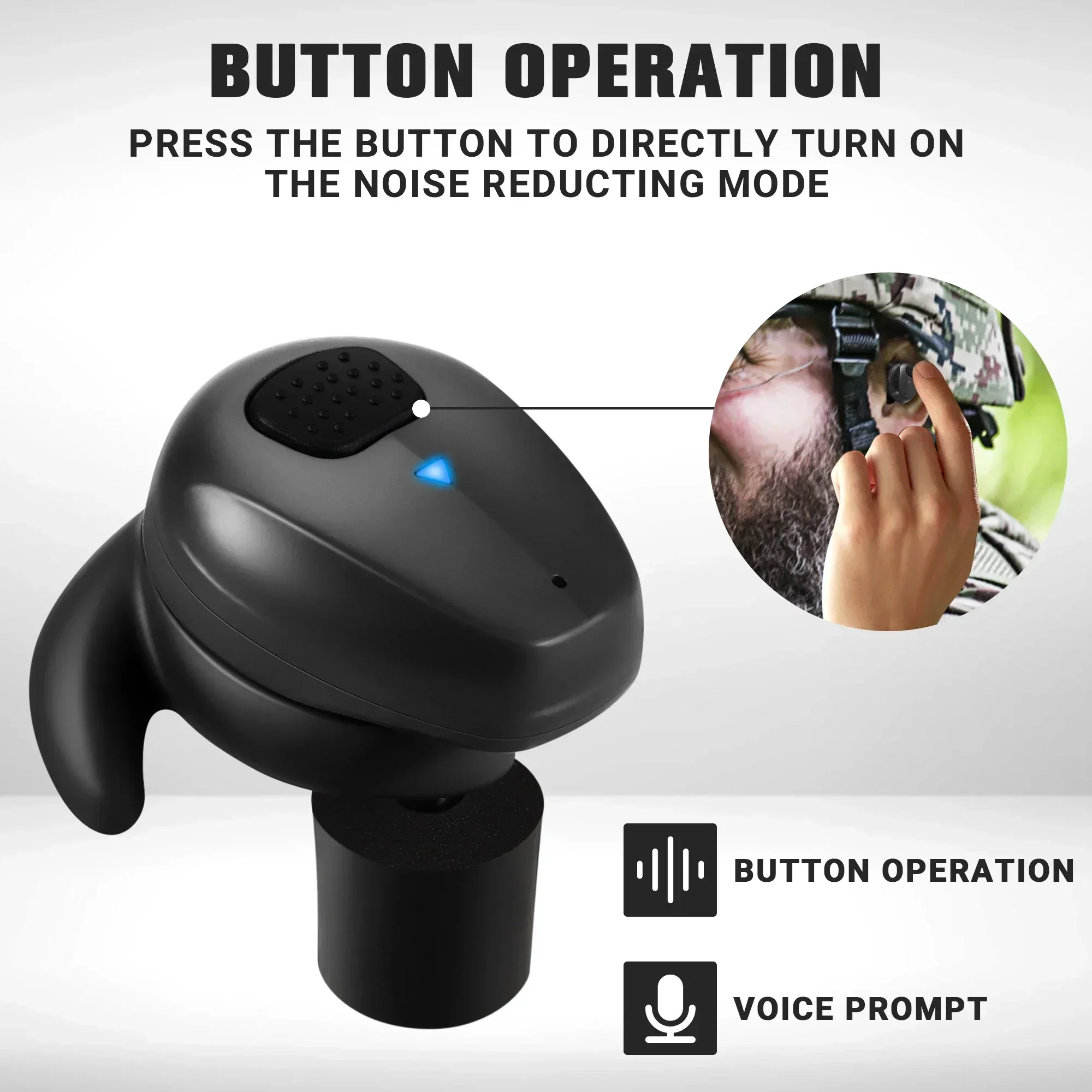 YHKEMA 2024 Electronic BT5.3 Earplugs Headset Hunting Anti Noise Ear Plug Electronic Damper Sports Shooting For Airsoft Earmuff 5