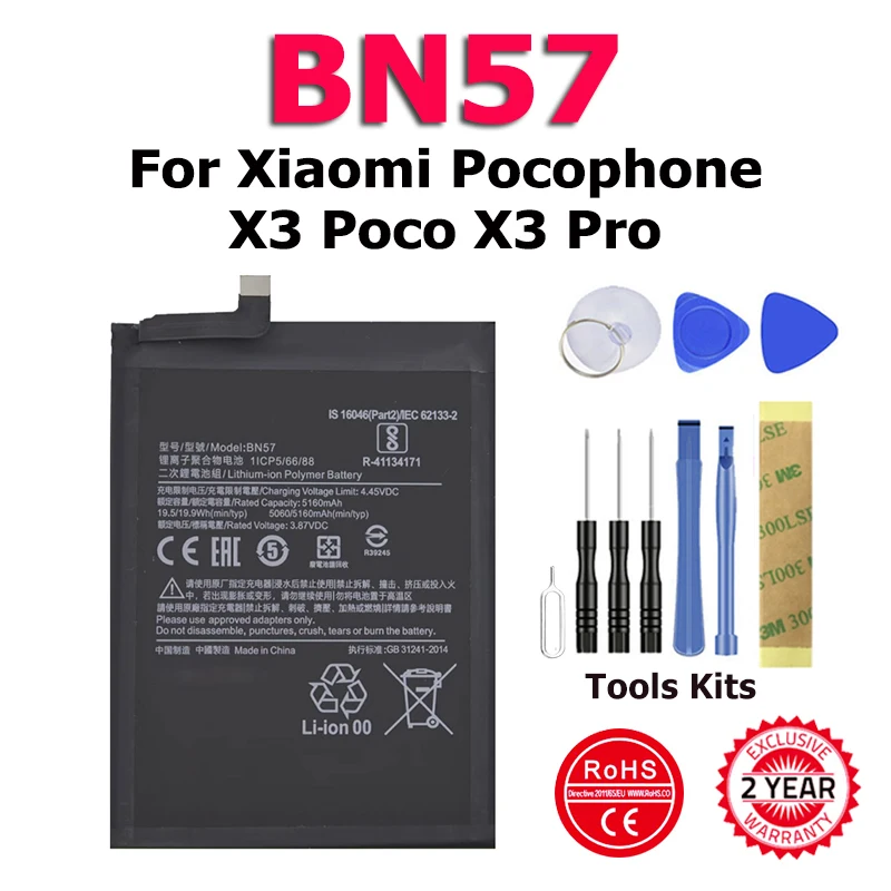 100 Original New Phone Bn57 Battery For Xiaomi Pocophone X3 Poco X3