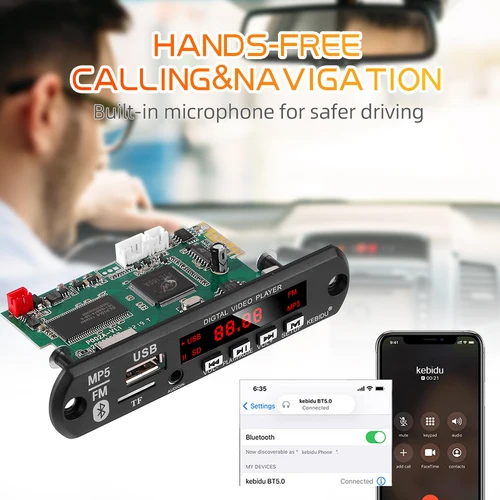 MP5 플레이어 감지기 모듈 FM 블루투스 디코더 지원 USB TF MP3 WAV 무손실 디코딩 Diy 키트 전자 PCB 보드 모듈 5