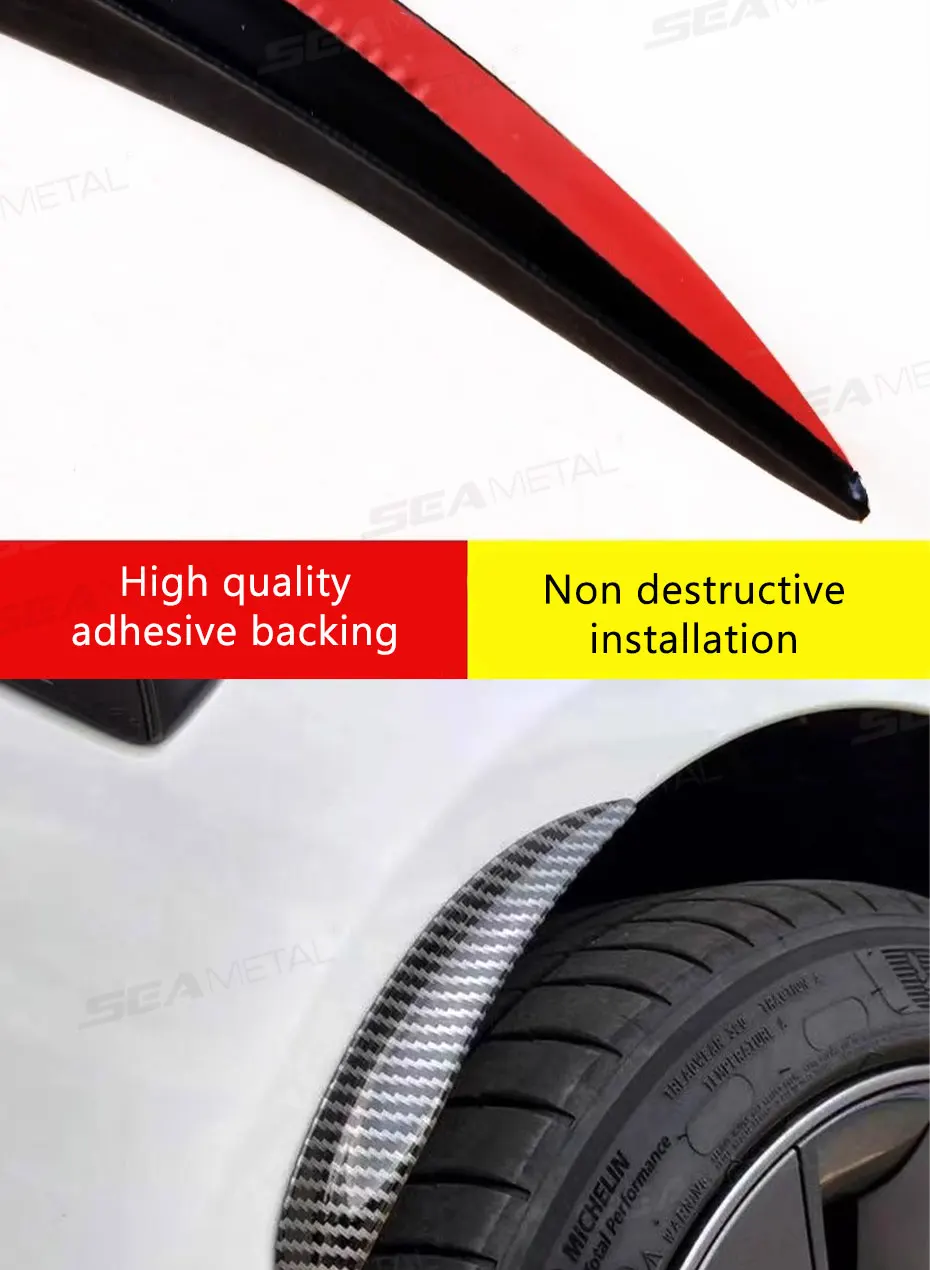 BLALION 4 Teile/satz Auto Rad Augenbraue Arch Trim Seite Fender Flare Streifen Universal Gebogene Anti-Scratch Räder Lip Streifen Auto Aufkleber – Detail 8
