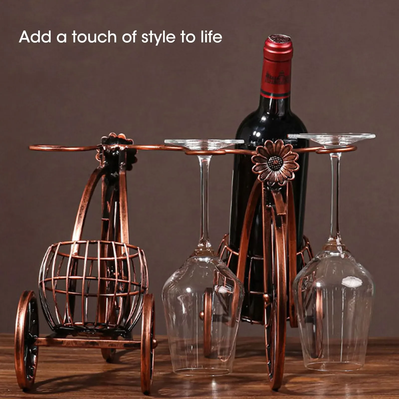 Vintage Car Shaped Metal Wine Bottle Holder – Single Bottle Stand Rack For Bar & Home Decor