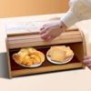 Premium Bamboo Bread Box, Bread Storage And Organizer, Organizer For Kitchen Countertop 5