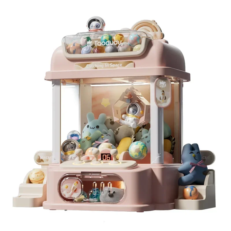 Mini Claw Machine Toys for Children DIY Automatic Doll Machines Coin Operated Play Game Claw Crane with Music Kids New Year Gift 4