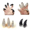10pcs 3 Sizes Gothic Punk Style False Nail Claw Paw Finger Rings Cosplay Decoration (Golden) Claw ring 4