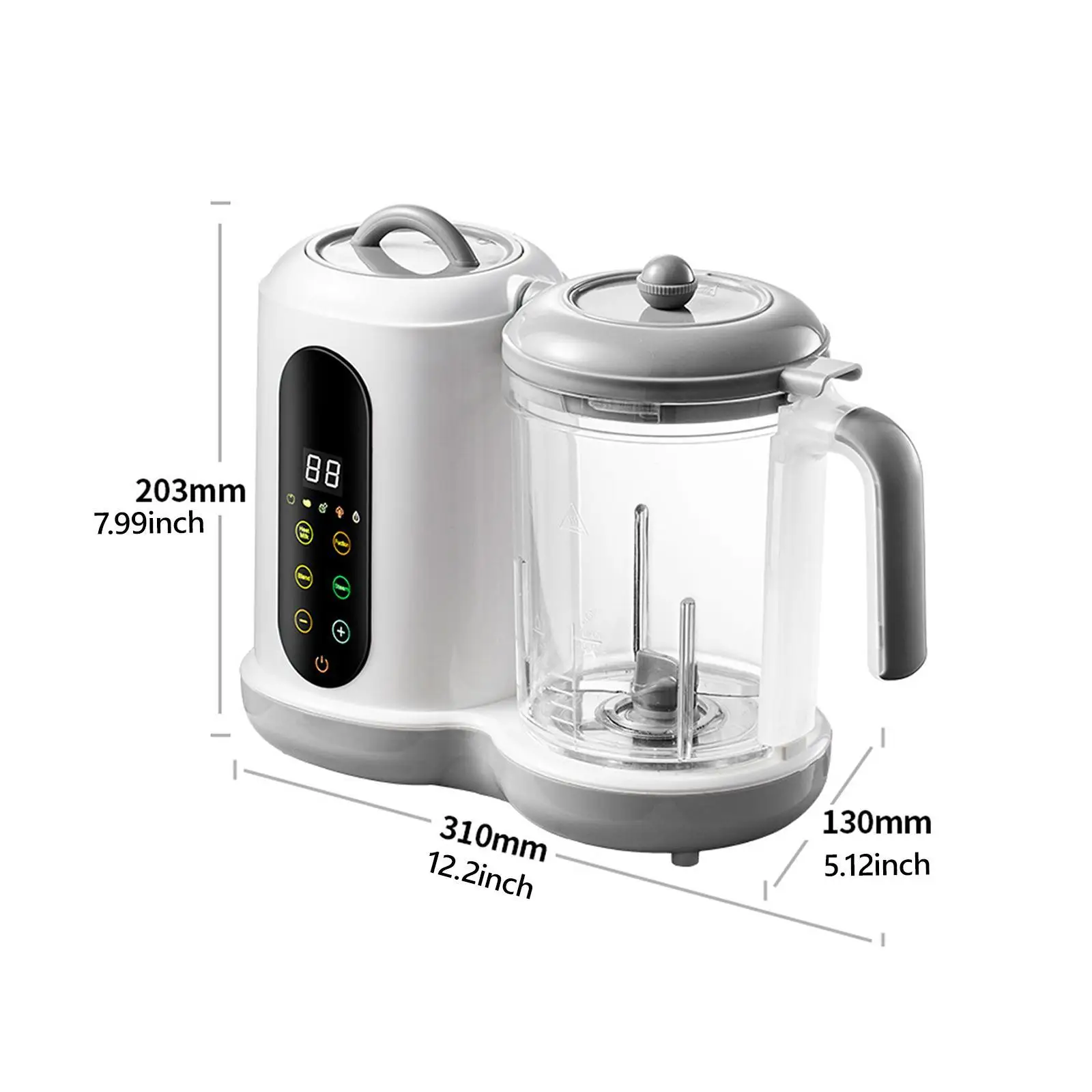 Baby Food Steamer Touch Screen Control Puree Machine Blending Multifunctional Cooking with Digital Timer for Home Picnic Kitchen 5
