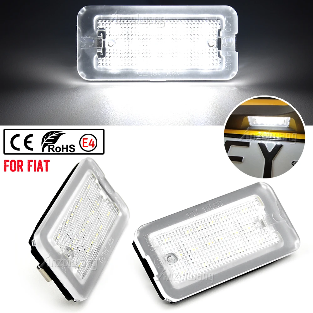 Lámpara De Matrícula LED Para Fiat/Abarth 500/595/695 - Blanca, Sin Error Canbus, OEM 51800482