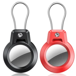GITFOS Durable AirTag Holder with 360° Protection and Steel Wire Line (Black Red)