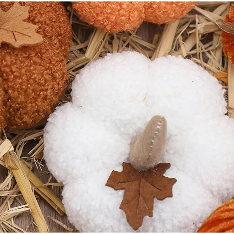 Mini ornamenti di zucca di simulazione, decorazione creativa di zucca di Halloween, decorazione per la casa, auto, ornamenti bianchi e arancioni, decorazioni per festival_voghion.com