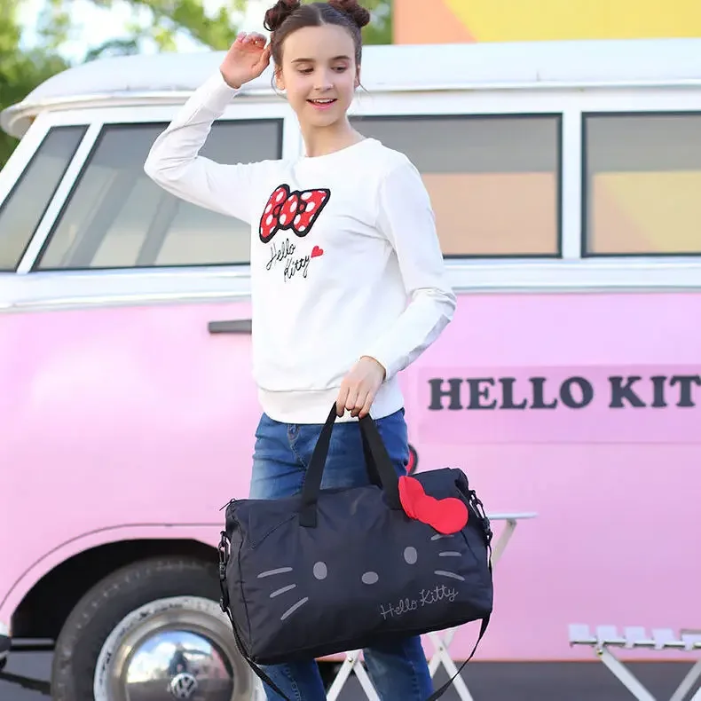 Sanrio Hello Kitty Small Luggage Bag Oversided Capacity Folding Travel Tote Bag Girls' Short-Distance Travel Bag