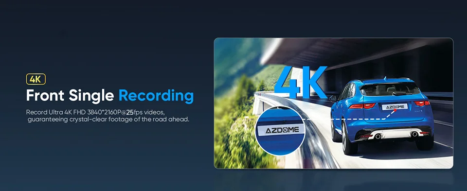 Description Picture 4 of itemE-ACE 3 Channel Dashcam 4k gps wifi 24h parking front and rear auto car dvr dash cam camera mirror Video recorder Black box