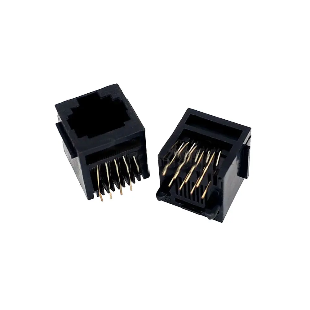 

100pcs/lot 52-8P8C RJ45 Network Socket with edge 180 degrees vertical Type