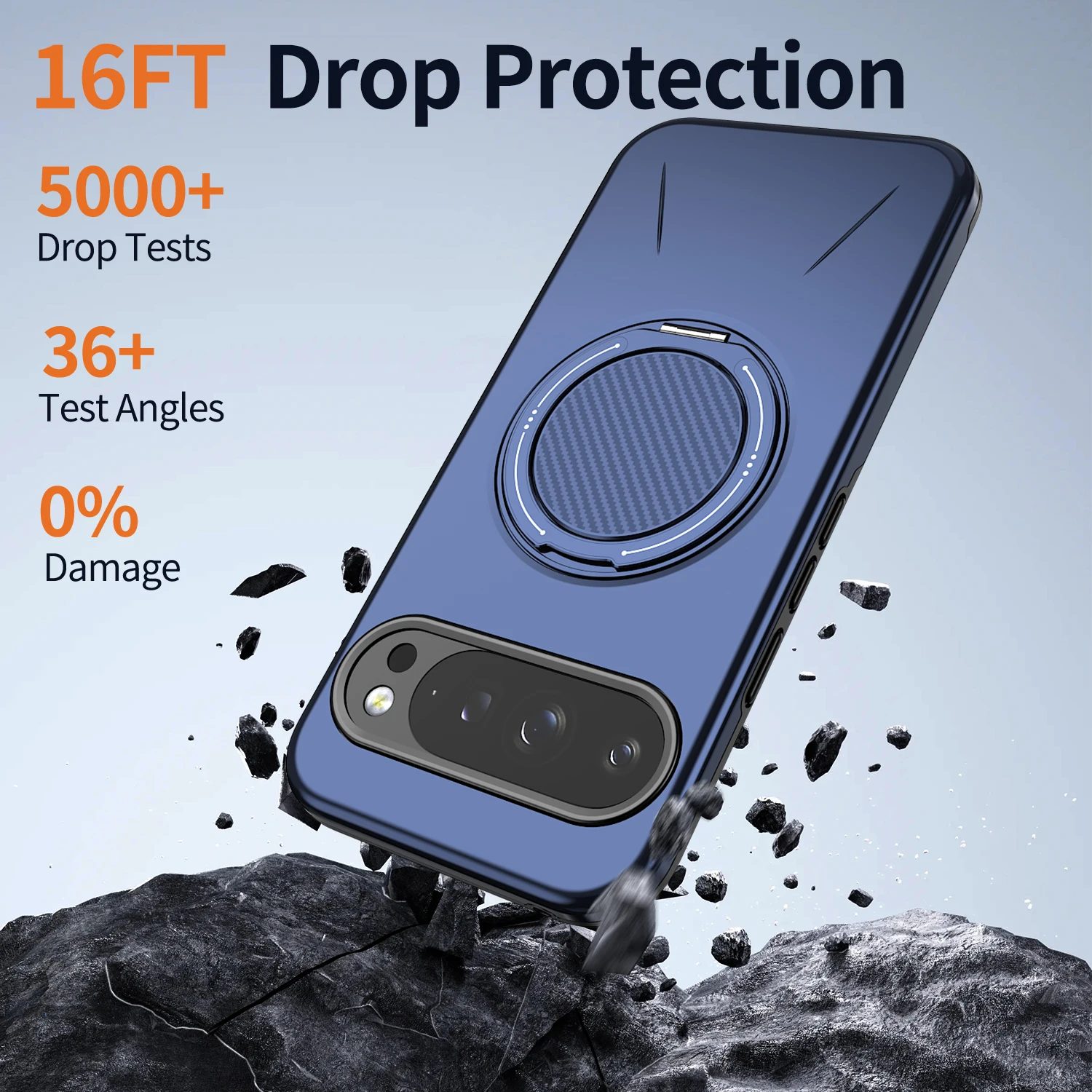 Magnetic 360° Rotating Phone Case with Shockproof Stand and Holder