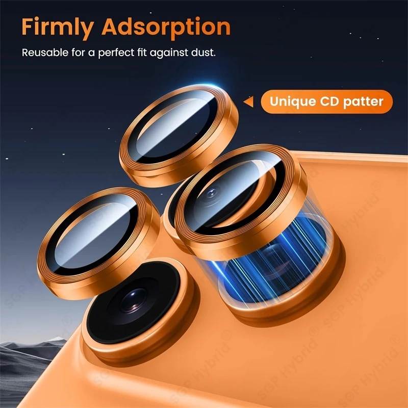 Premium Aluminum Alloy Camera Protector with 9H Glass Lens Cover