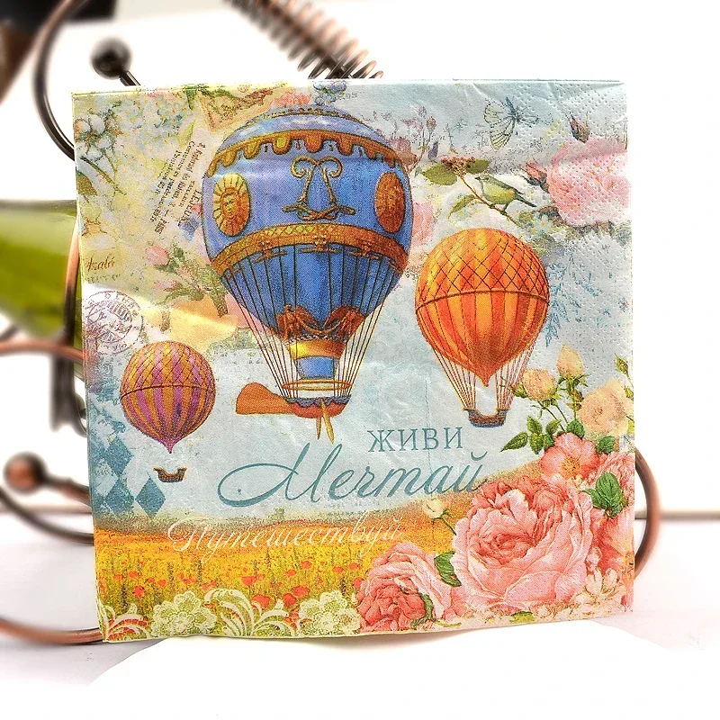Hot Air Balloon Coloured Napkins Wedding Placemat Paper Rose Wine Glass Flower Arrangement Paper Hotel Mouth Cloth Towel paper napkins disposable paper placemats