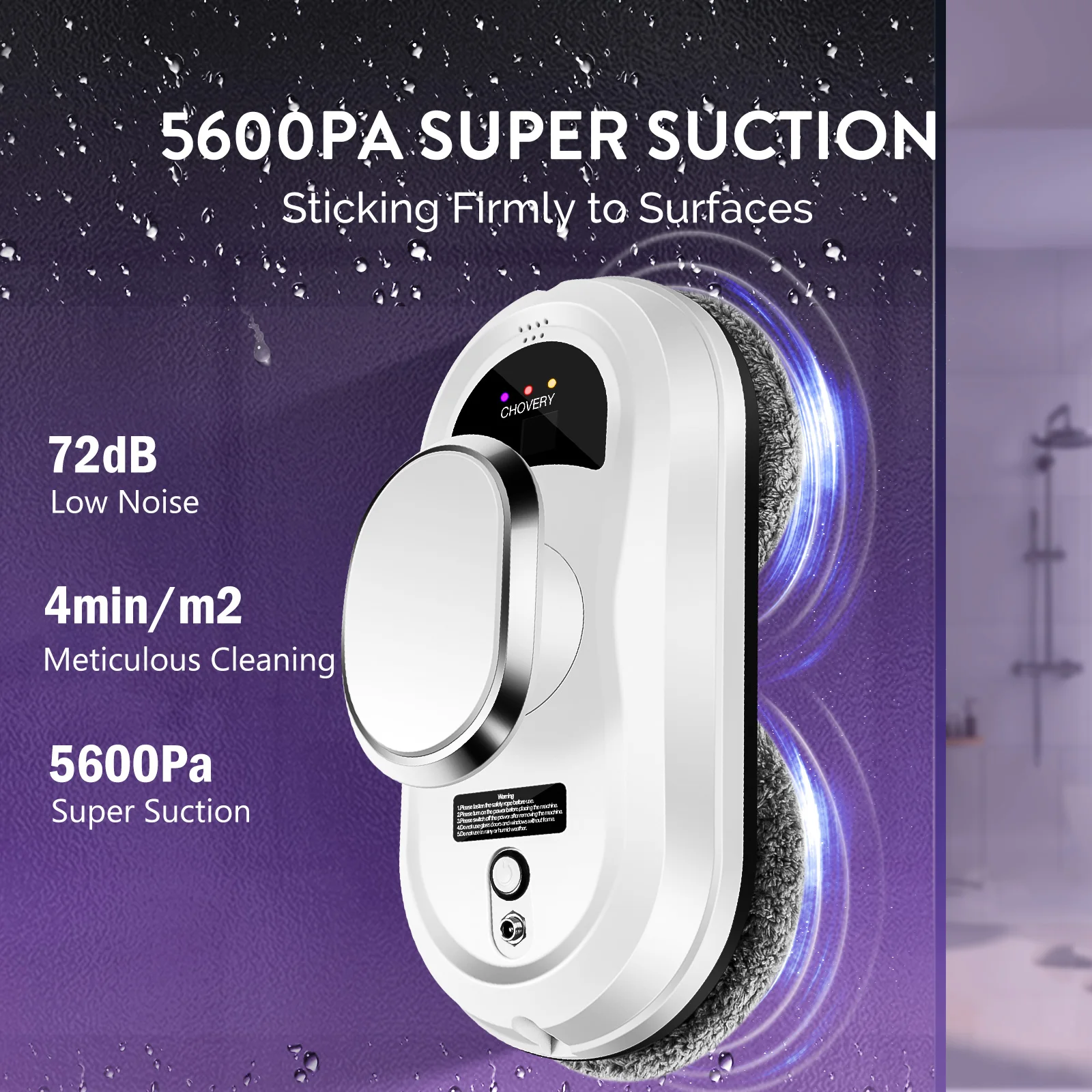 CHOVERY Window Cleaning Robot Vacuum Cleaner with Remote Control Electric Smart Window Glass Cleaner 4
