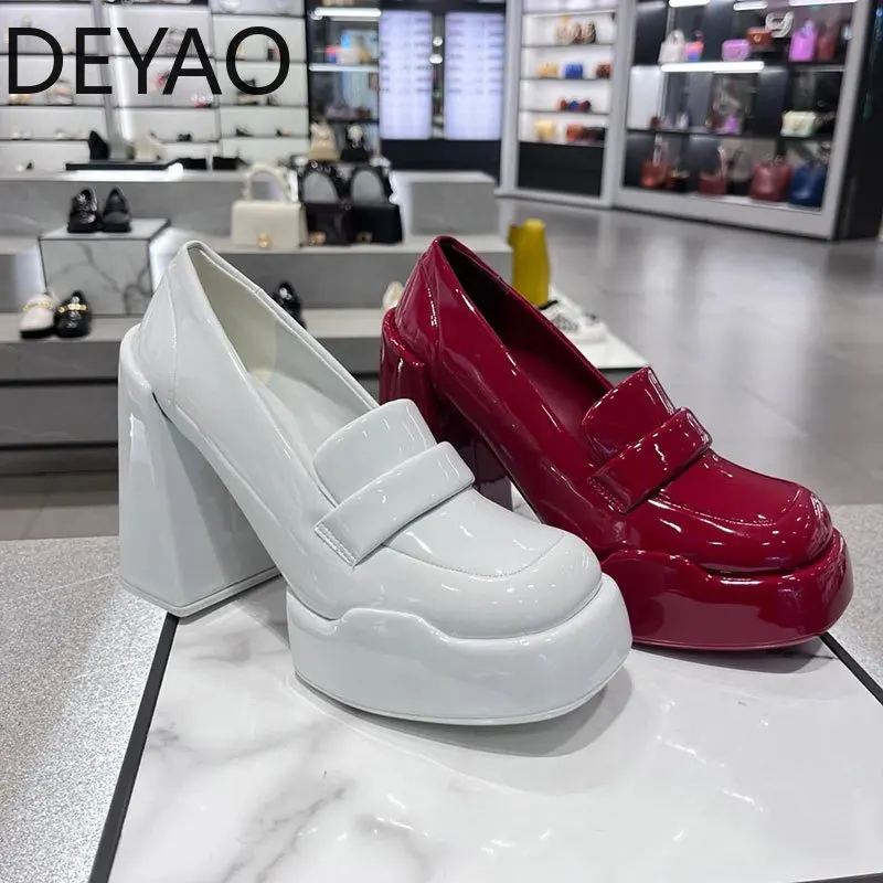 

Supers High Heel Women Mary Jane Shoes Women Vintage Girls JK Platform Heel Shoes Ladies Elgant Slip On Pumps