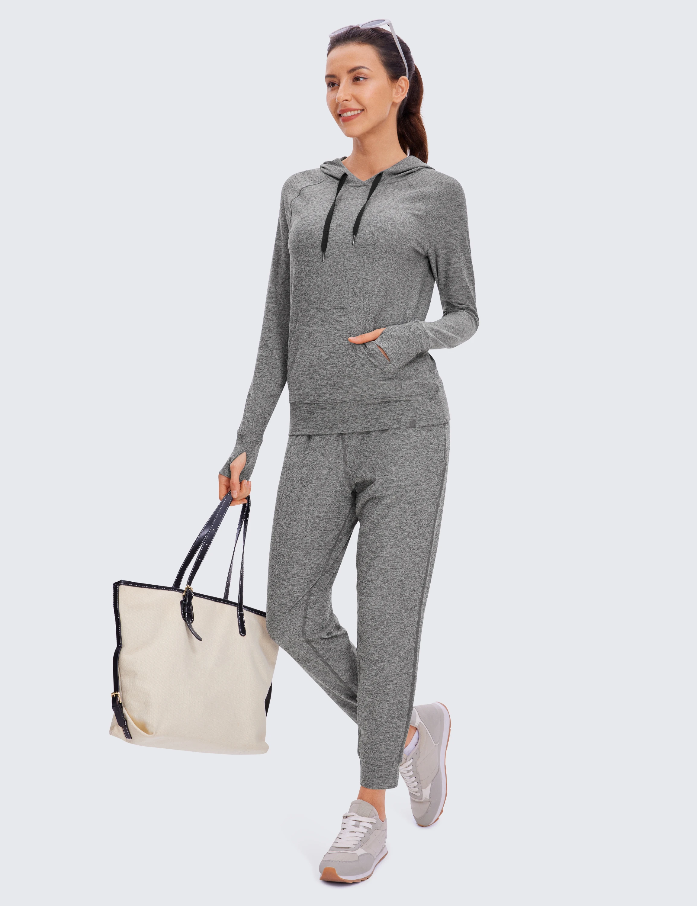 Women's Hoodie Long Sleeve Shirts Running Workout Top Pullover Sweatshirts with Pocket
