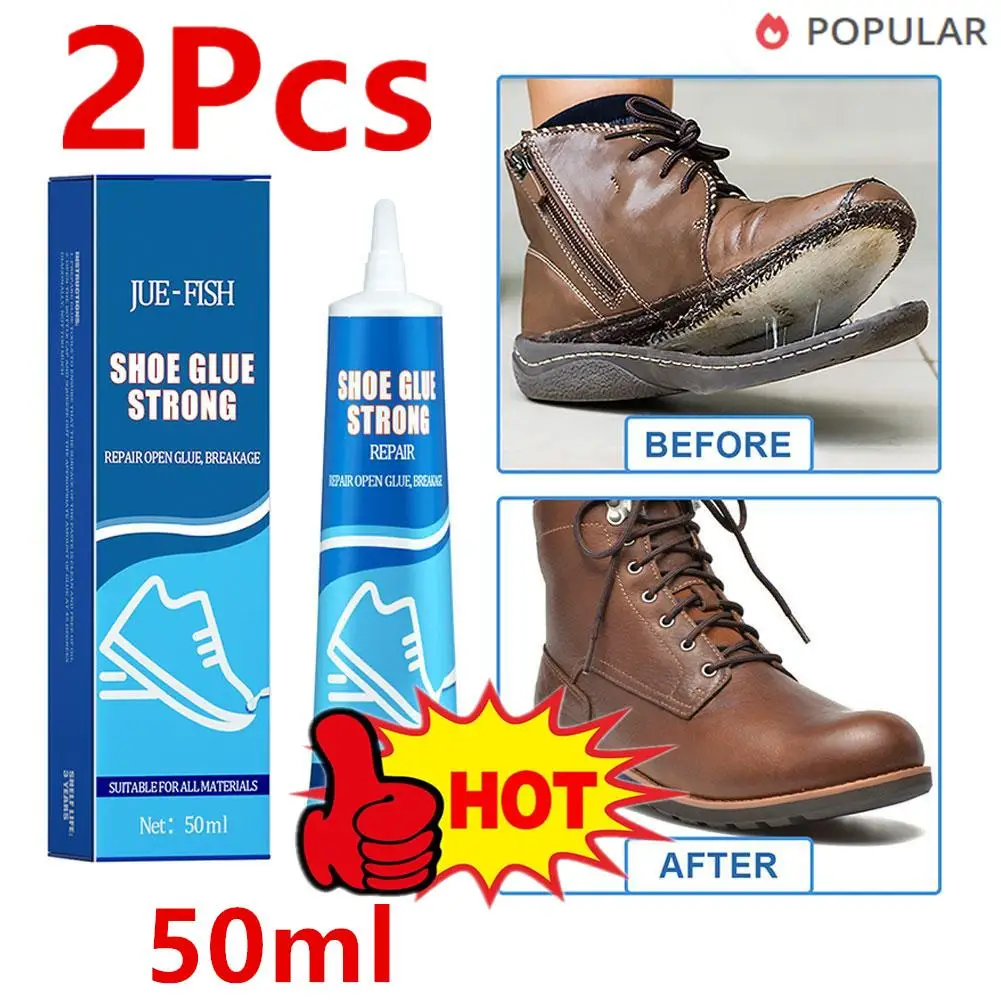 2Pcs 50g Strong Shoe Glue Adhesive Worn Shoes Repairing Glue Sneakers Boot Sole Bond Adhesive Shoemaker Fix Mending Liquid Tool