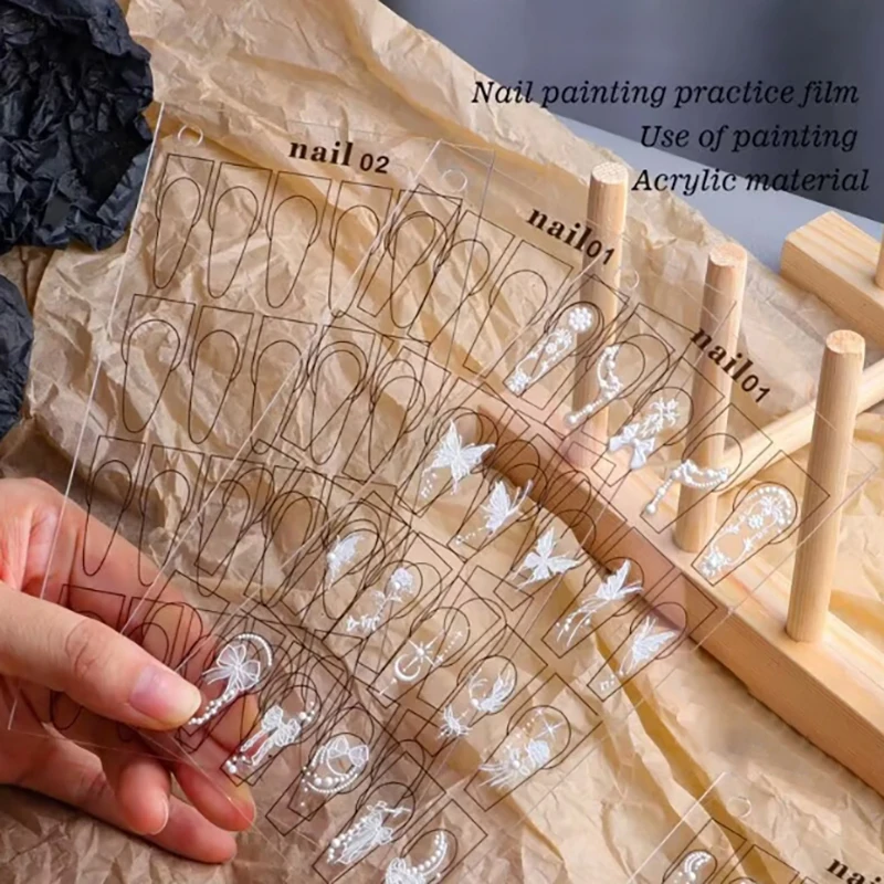 Description Picture 3 of itemNail Art Practice Acrylic Pad Different Nail Shapes Drawing Painting Template Learning Book Manicure Tools Nails Accessoires