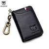 BULLCAPTAIN Leather Men's Key Bag Fashion Storage Bags Car Cover Compact Mini Card Holder Coin Purse Man Butler Keychain 3
